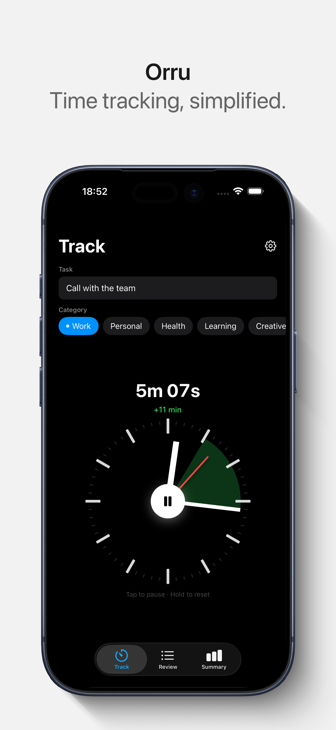Orru — Time tracking, simplified.